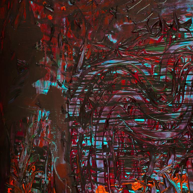 Original Abstract Expressionism Men Painting by Piotr Ambroziak