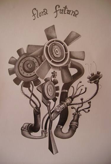 Original Surrealism Science/Technology Drawings by Sergio Pavon