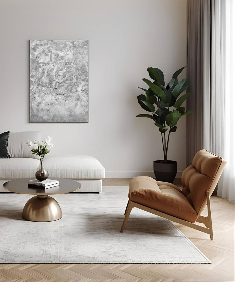 Original Black & White Abstract Painting by Vera Hruba