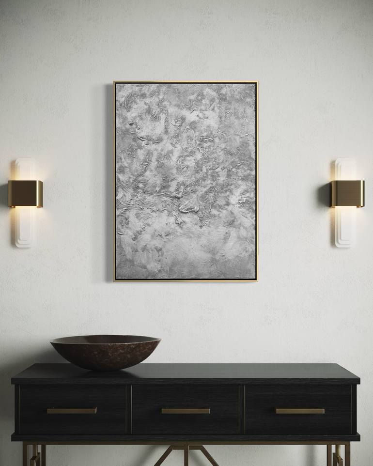 Original Black & White Abstract Painting by Vera Hruba