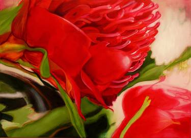 Print of Modern Floral Paintings by gillian palmer