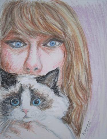 Taylor Swift and her cat thumb