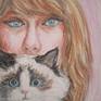 Taylor Swift and her cat, detail.