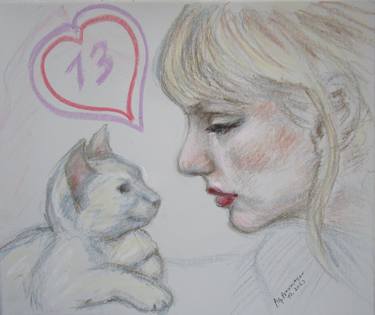 Taylor Swift, cat and 13 thumb