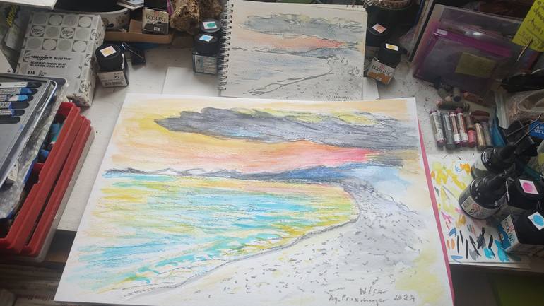 Original Beach Painting by Agnieszka   Praxmayer