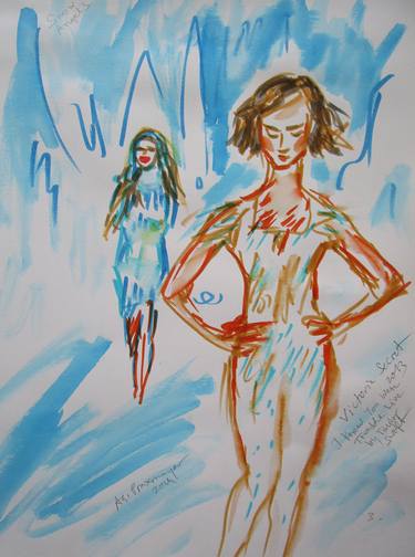 Original Figurative Fashion Paintings by Agnieszka Praxmayer