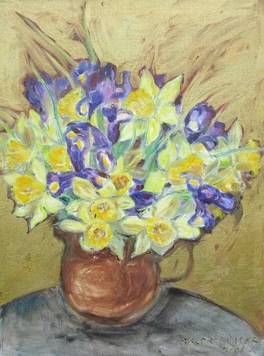 Original Figurative Floral Paintings by Agnieszka Praxmayer