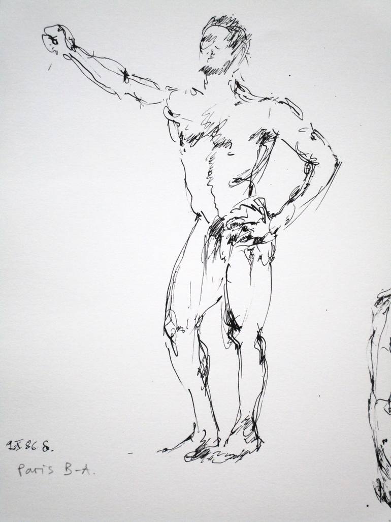 Original Figurative Nude Drawing by Agnieszka   Praxmayer