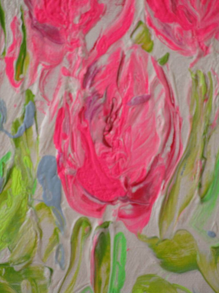 Original Expressionism Floral Painting by Agnieszka   Praxmayer
