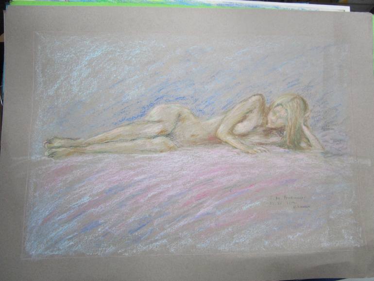 Original Figurative Nude Drawing by Agnieszka   Praxmayer