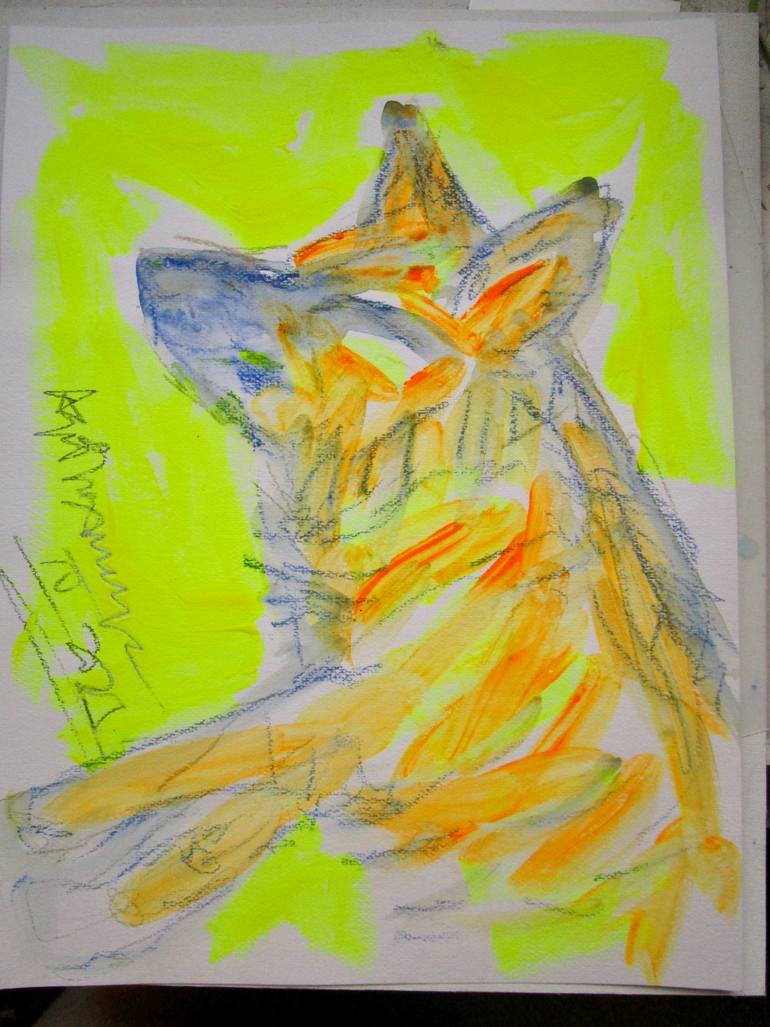 Original Contemporary Dogs Painting by Agnieszka   Praxmayer