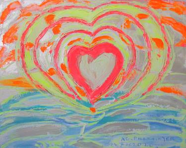 Original Abstract Expressionism Love Painting by Agnieszka   Praxmayer