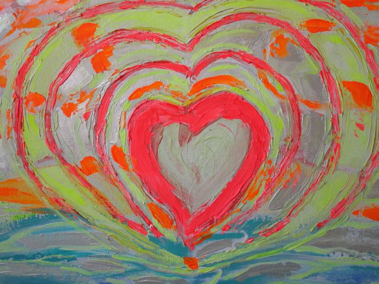 Original Abstract Expressionism Love Painting by Agnieszka   Praxmayer