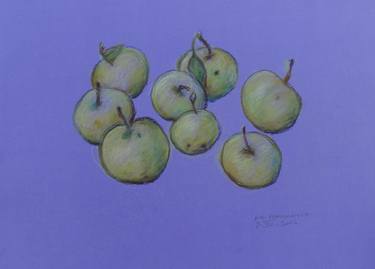 Apples in violet space. thumb