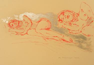 Original Fine Art Nude Drawings by Agnieszka Praxmayer