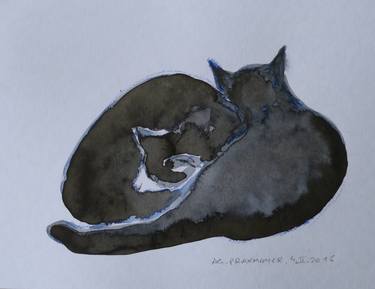 Print of Cats Paintings by Agnieszka Praxmayer
