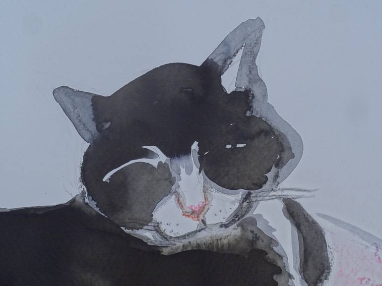 Original Figurative Cats Painting by Agnieszka   Praxmayer
