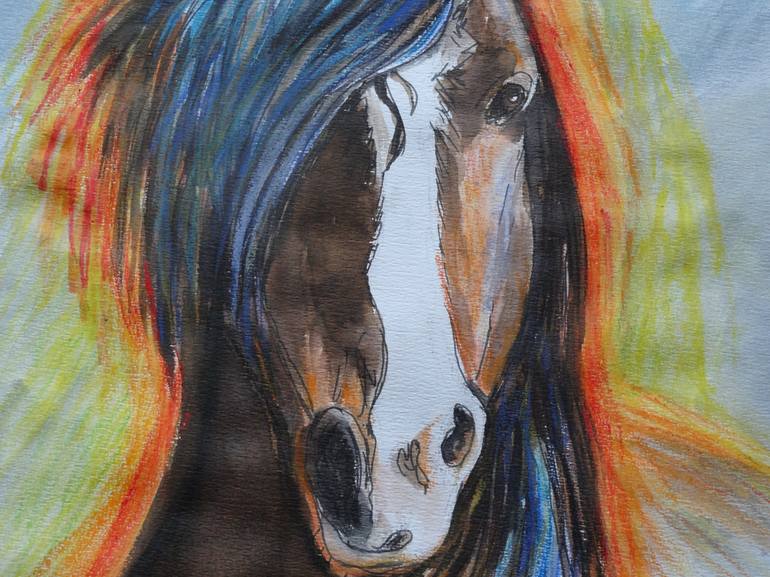 Original Figurative Horse Painting by Agnieszka   Praxmayer