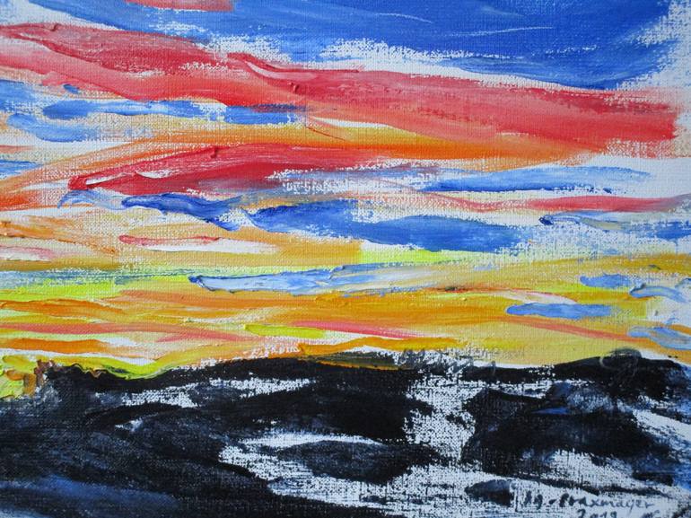 Original Abstract Expressionism Landscape Painting by Agnieszka   Praxmayer