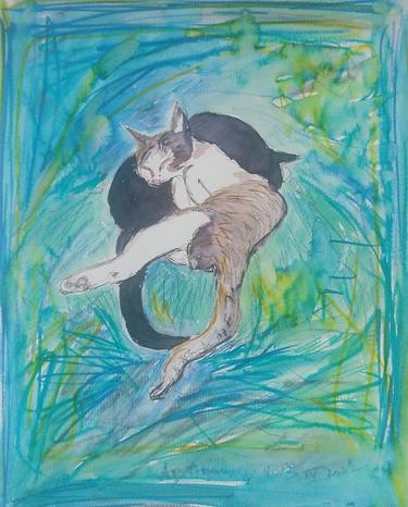 Original Abstract Expressionism Cats Paintings by Agnieszka Praxmayer