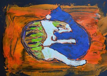 Original Expressionism Cats Paintings by Agnieszka Praxmayer