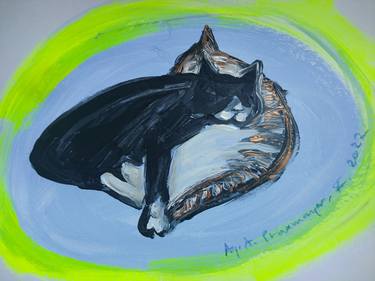 Print of Expressionism Cats Paintings by Agnieszka Praxmayer