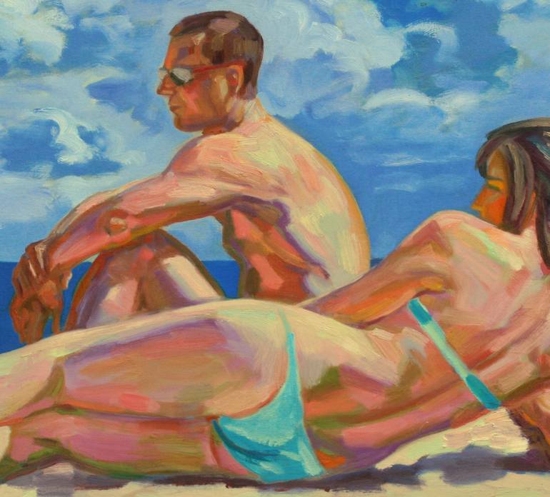 Original Figurative Beach Painting by Katia Weyher