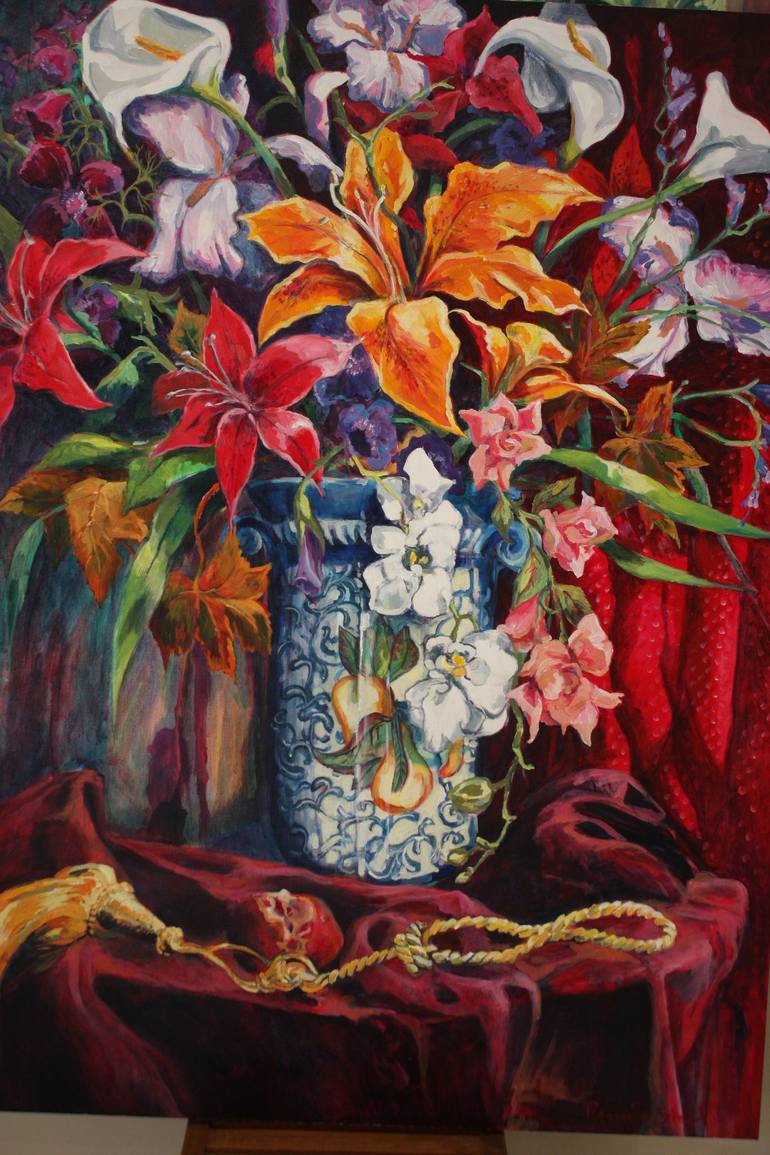Baroque Flowers Painting by Pennie Steel | Saatchi Art