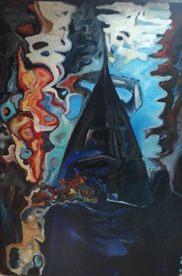 Original Abstract Boat Paintings by Pierre-Antoine Lépine