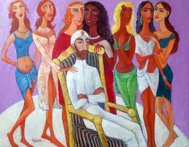 Original Abstract Expressionism Erotic Painting by Zakir Akhmedov