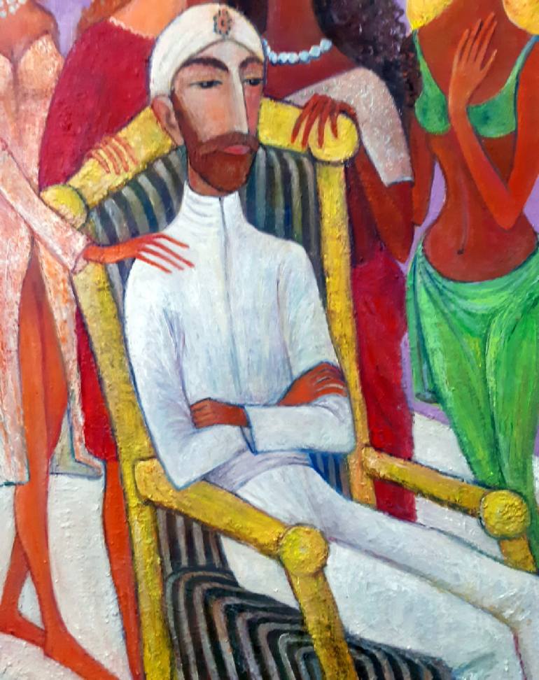 Original Abstract Expressionism Erotic Painting by Zakir Akhmedov