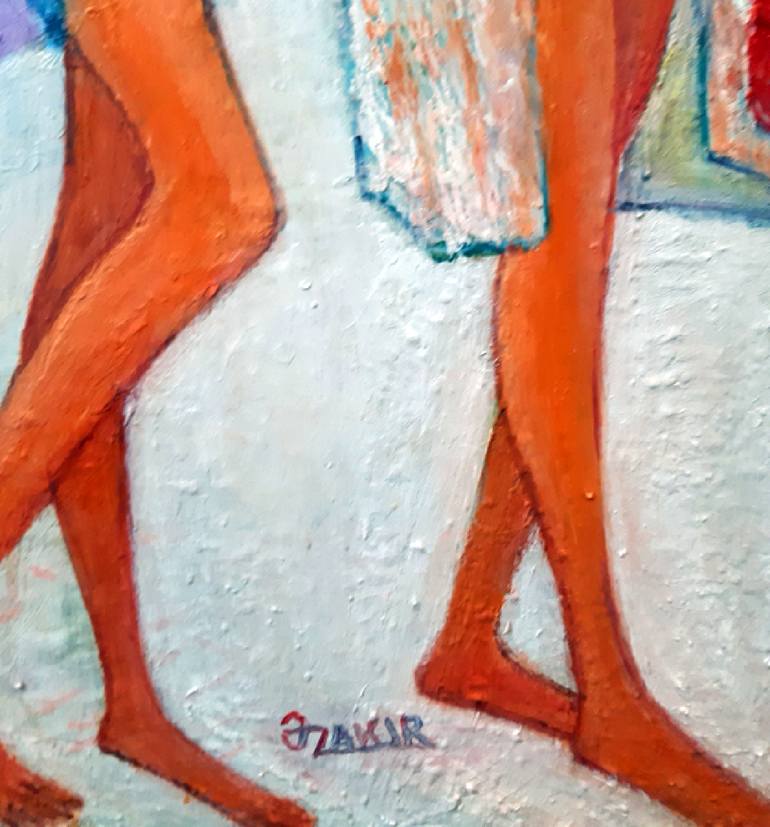 Original Abstract Expressionism Erotic Painting by Zakir Akhmedov
