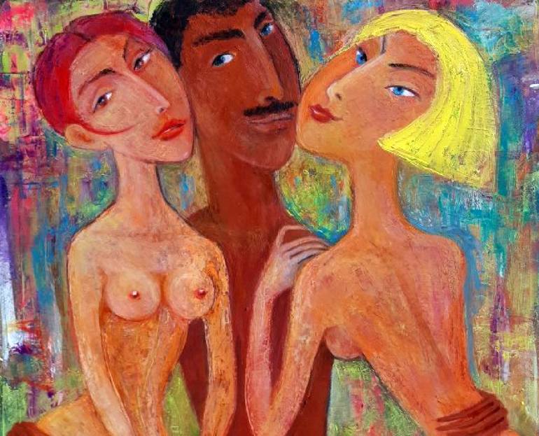 Original Art Nouveau Erotic Painting by Zakir Akhmedov