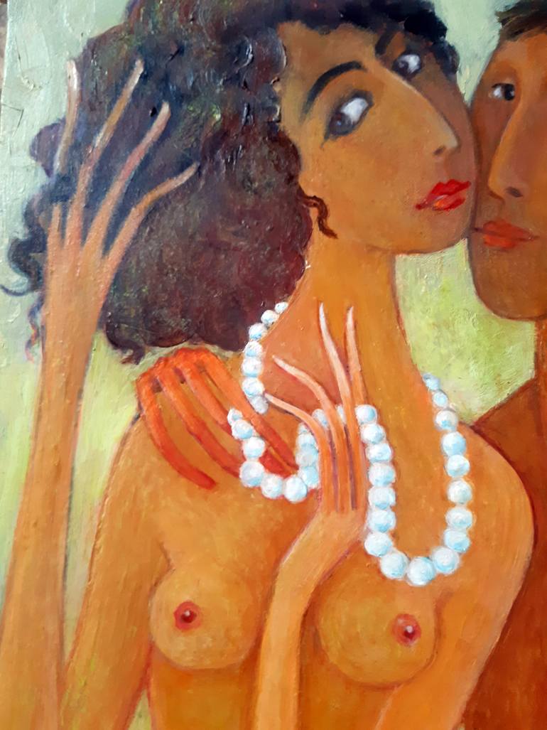 Original Art Nouveau Erotic Painting by Zakir Akhmedov