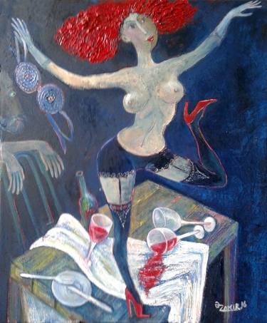 Cabaret 2016yea 23X19in Original Painting Oil on Canvas thumb