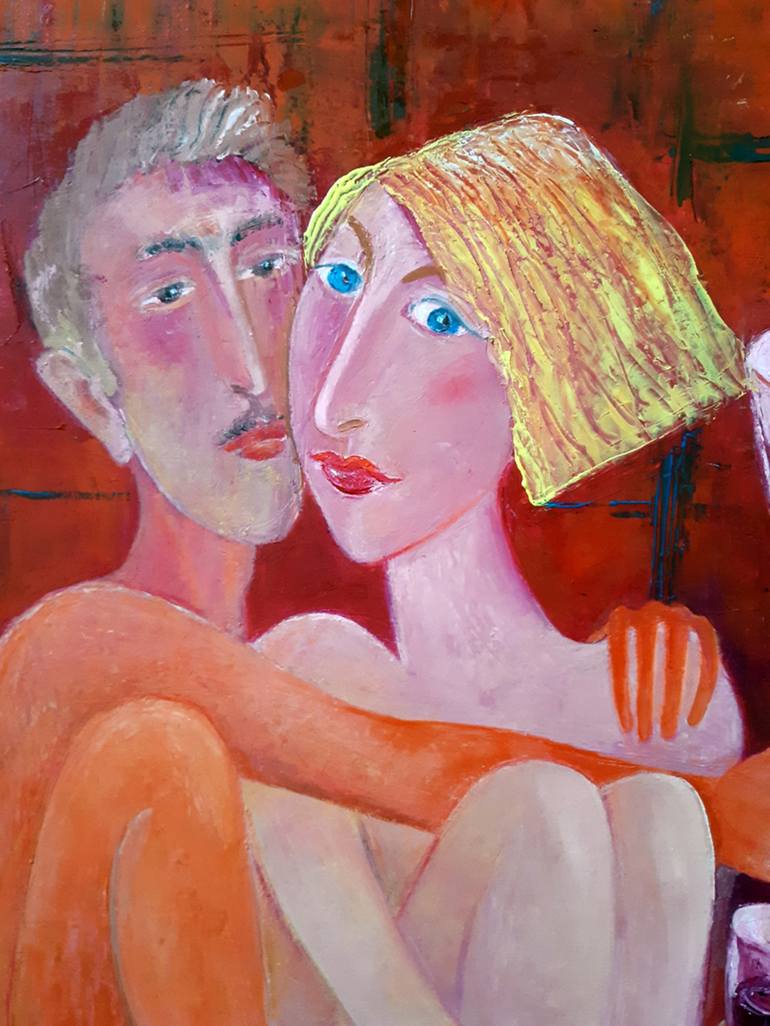 Original Impressionism Love Painting by Zakir Akhmedov