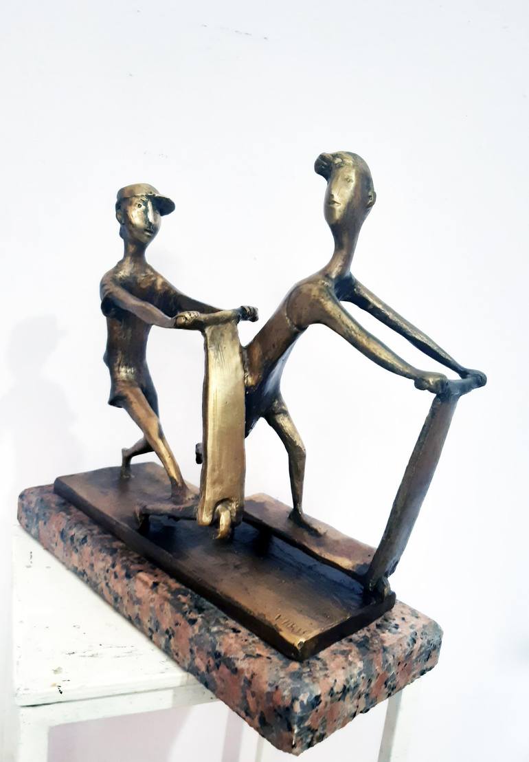 Original Expressionism Children Sculpture by Zakir Akhmedov