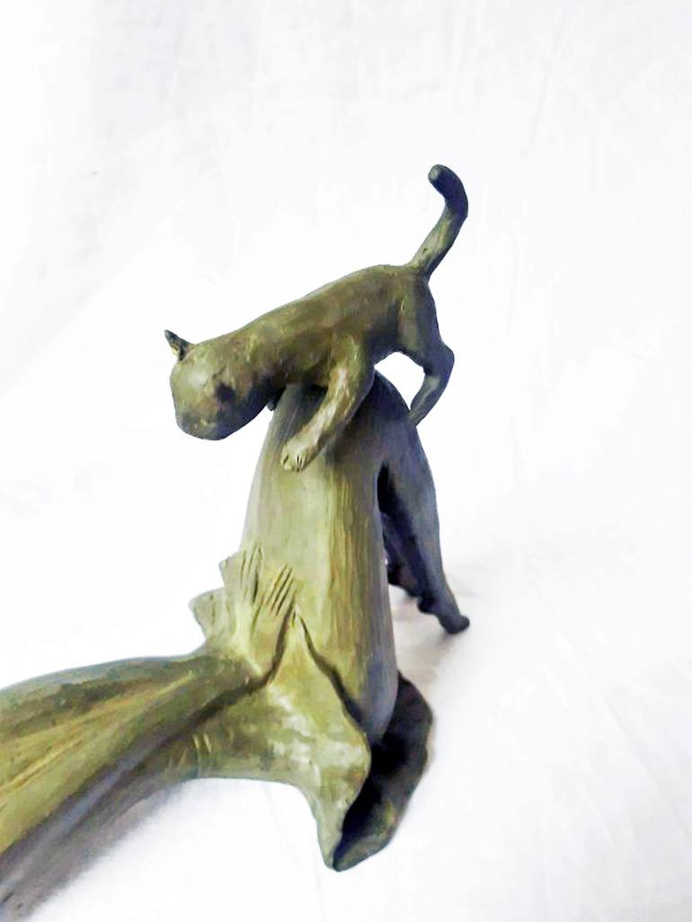 Original Contemporary Cats Sculpture by Zakir Akhmedov