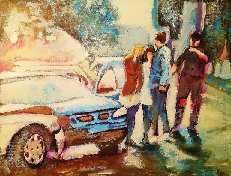 Traffic Accident Painting By Artist Anthony Flake Saatchi Art