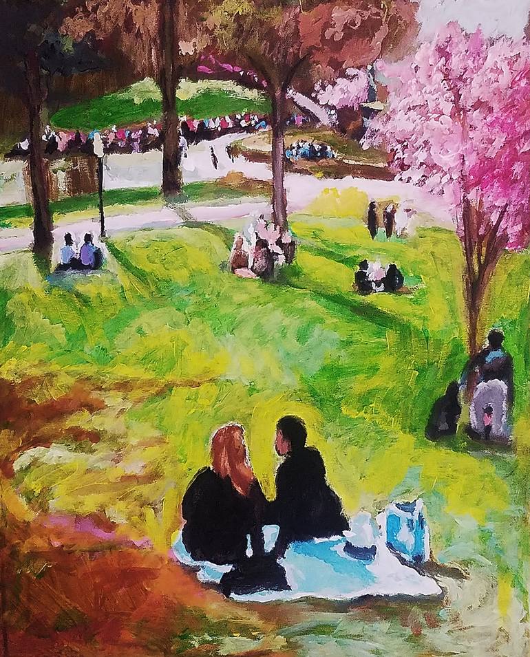 At The Park Painting By Artist Anthony Flake Saatchi Art