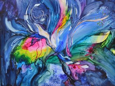 Print of Abstract Expressionism Water Paintings by Annie Clavel
