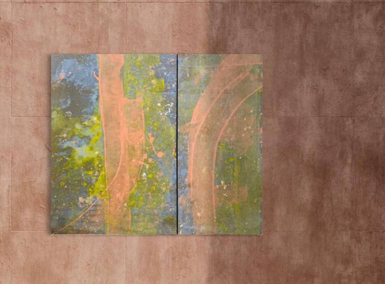 Original Abstract Expressionism Abstract Painting by Firouz Farman-Farmaian