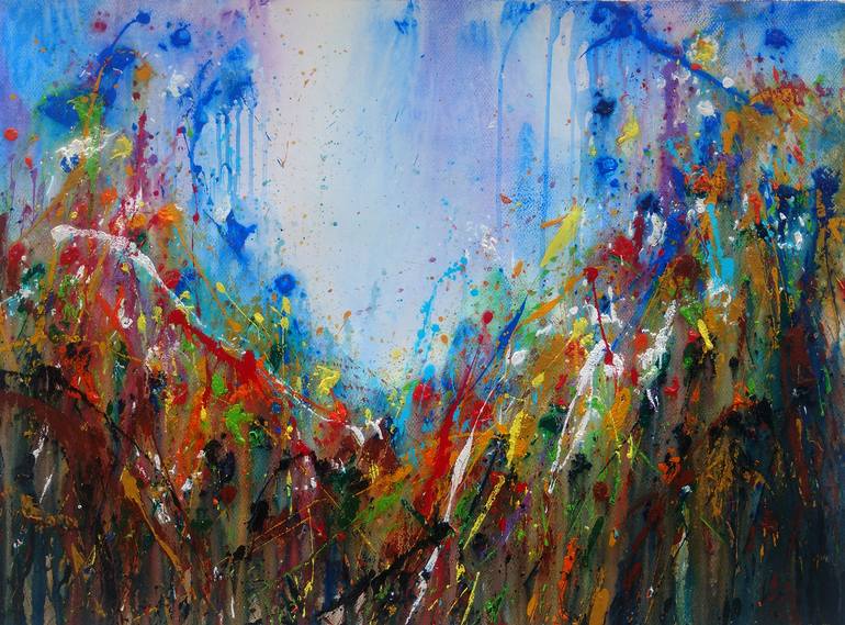 Wildflowers of my Valley Painting by Prithvi Kumar | Saatchi Art