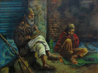 Print of Figurative Rural life Paintings by Prithvi Kumar