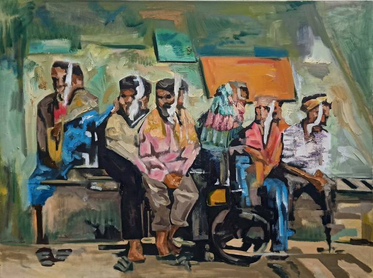 Labours Painting by Prithvi Kumar | Saatchi Art