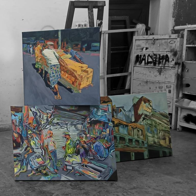 Original Contemporary People Painting by Prithvi Kumar