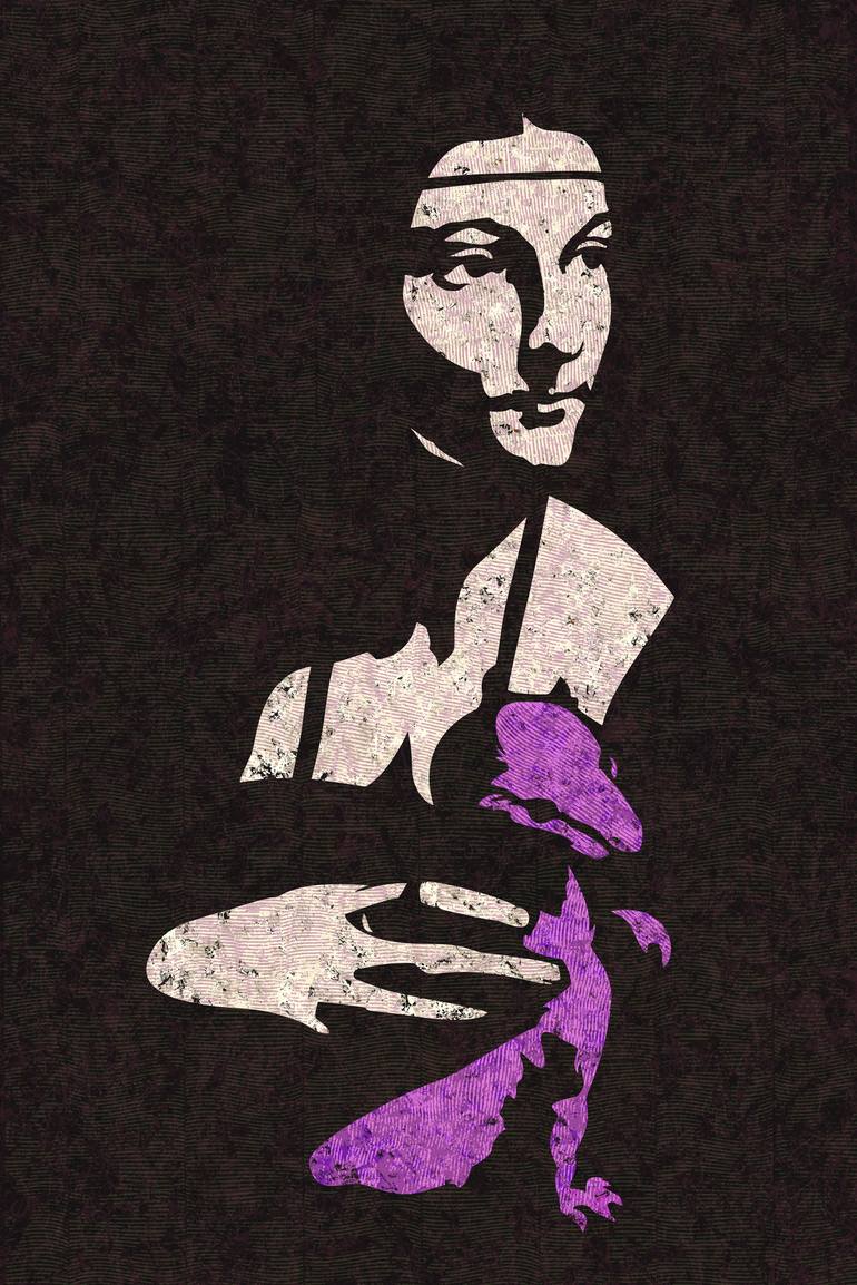 Lady With A Purple Ermine Drawing by Rufus Krieger | Saatchi Art