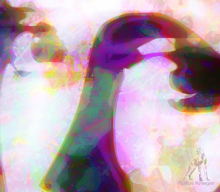 Girl With A Peace Earring - Psychedelic Drawing by Rufus Krieger