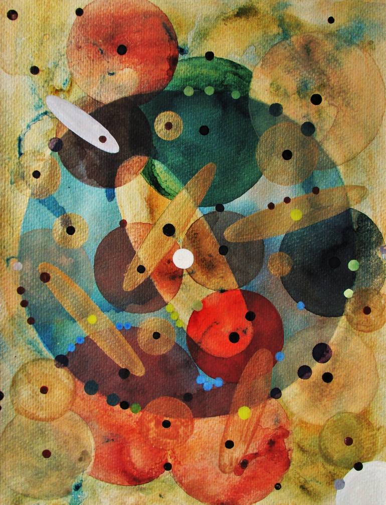 Original Abstract Painting by Mar Shy Sun  Abstract Art on Paper  Time Time Time