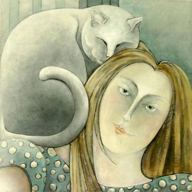 Original Fine Art Cats Paintings by Carla Raadsveld